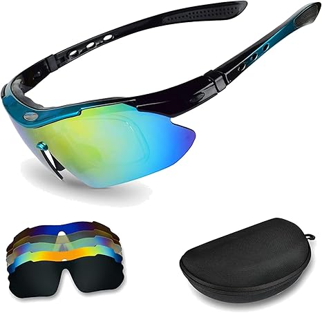 Lentes Deportivos, Gafas De Ciclismo Polarizadas Con 5 Lentes, Lentes De Beisbol ProteccióN Uv Para Ciclismo, Motocicleta, Pesca, Conduciendo, Corriendo, Golf, BéIsbol, Tenis